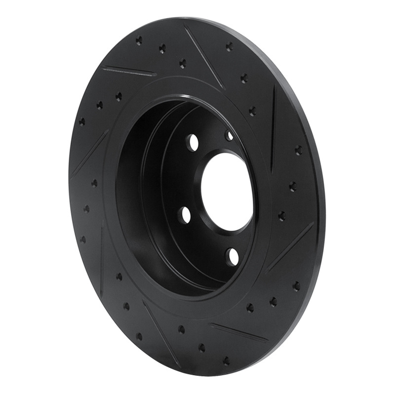 Mercedes-Benz C250 Brake Rotor (1) - Rear Left - R1 Concepts - Drilled & Slotted - Black - `08-`15